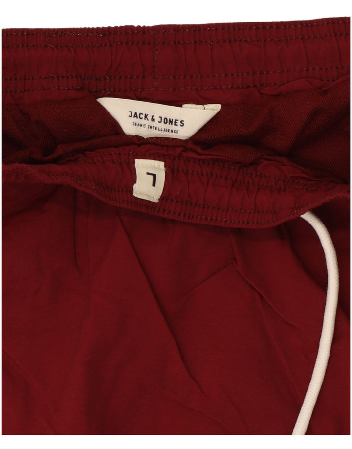 Jack & Jones Herren Badeshorts mit Grafik, Größe L, Burgunderrot, Polyester