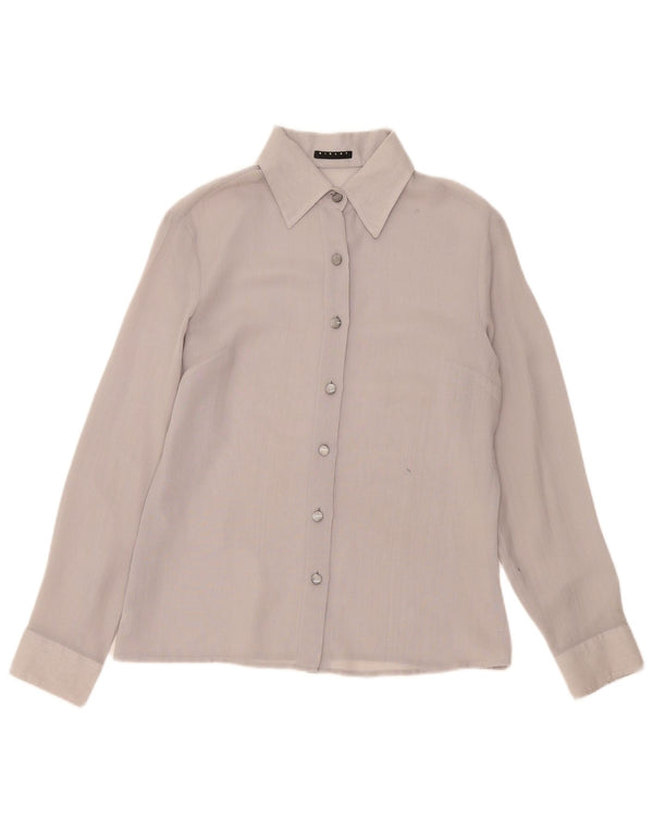 Sisley Damen Hemd UK 14 Mittelgrau