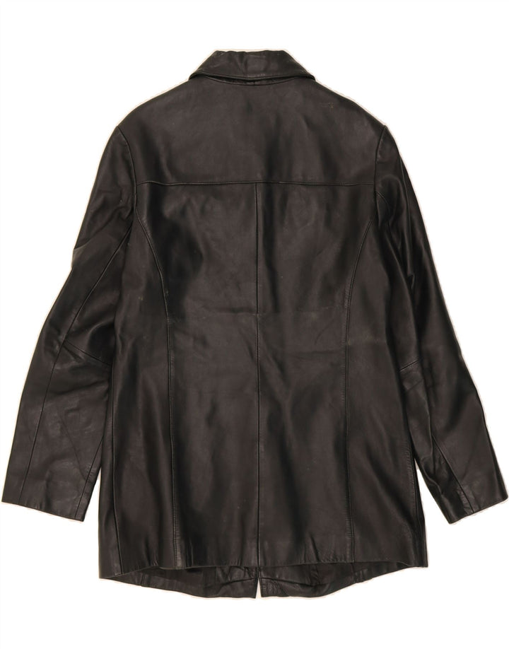 TORUS Womens Leather Jacket UK 14 Medium Black Leather Vintage Torus and Second-Hand Torus from Messina Hembry 