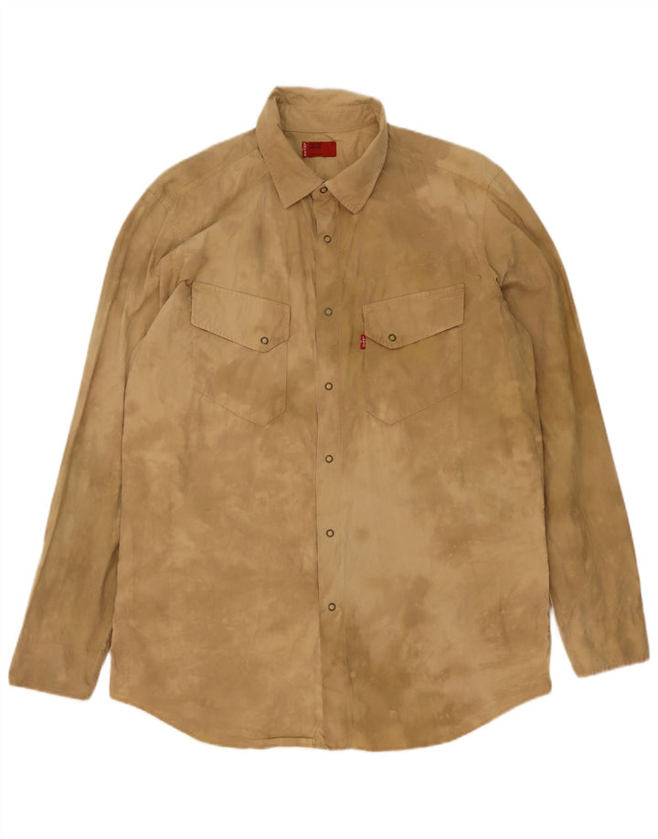 Levi's Herrenhemd aus mittelbeigeiger Batik-Baumwolle