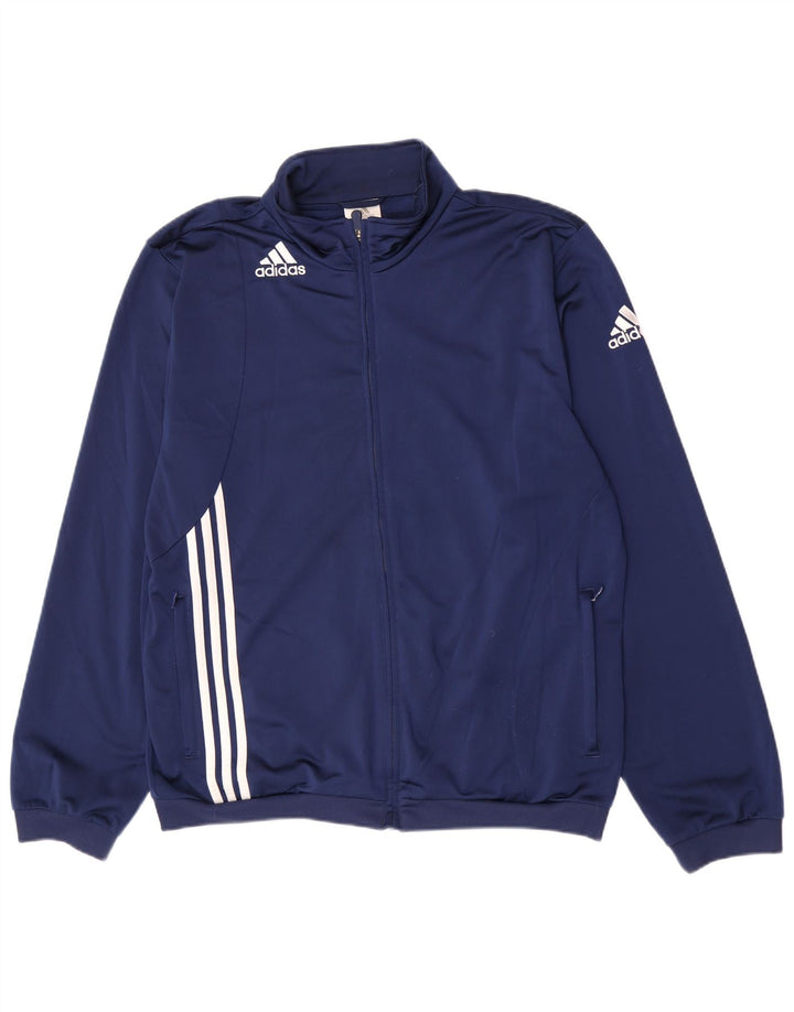 Adidas Herren-Trainingsanzugoberteil mit Grafik, UK, Größe 44/46, groß, marineblau, Polyester