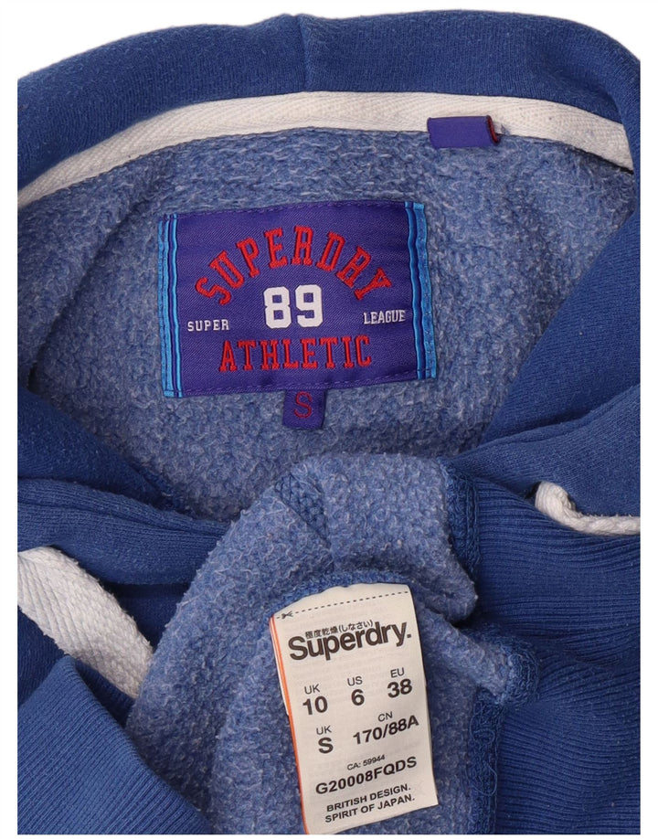 SUPERDRY Damen-Kapuzenpullover mit Grafik, übergroß, Gr. 10, Blau, Baumwolle