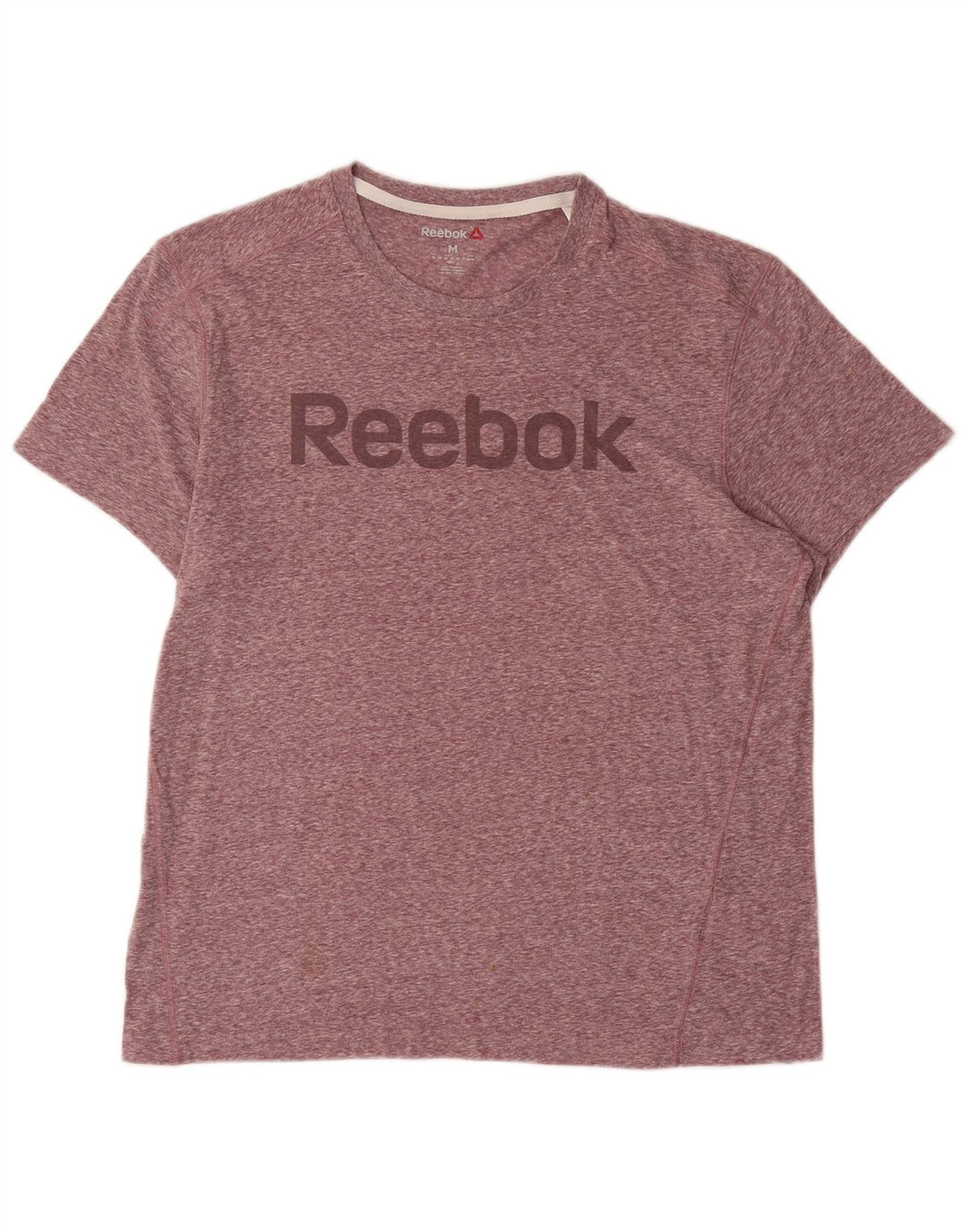 Reebok Herren Grafik-T-Shirt-Oberteil aus mittelrosa gefleckter Baumwolle