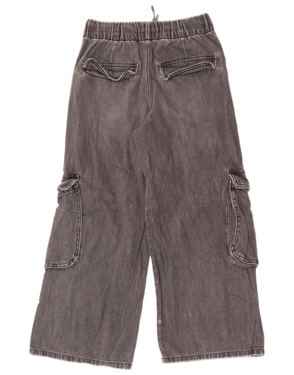 Zara Cargo-Jeans für Mädchen mit weitem Bein, 11–12 Jahre, W26 L25, graue Baumwolle