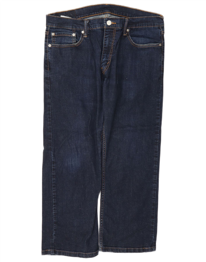 Levi's Herren 514 verkürzte Jeans W36 L25 marineblaue Baumwolle