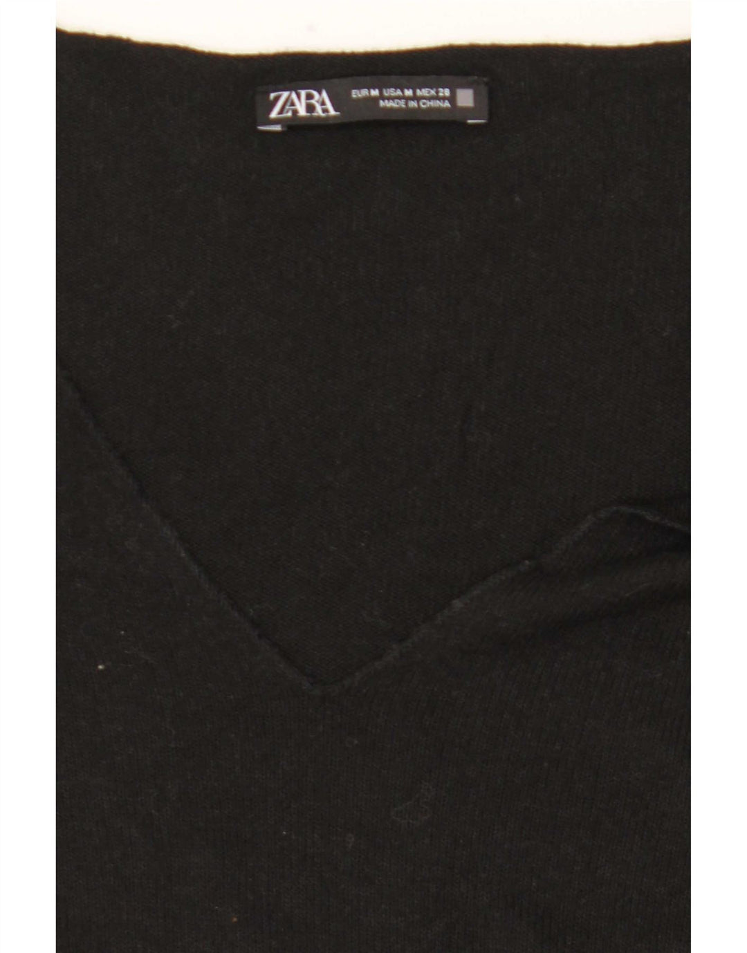 Zara Damen Top Langarm UK 14 Medium Schwarz