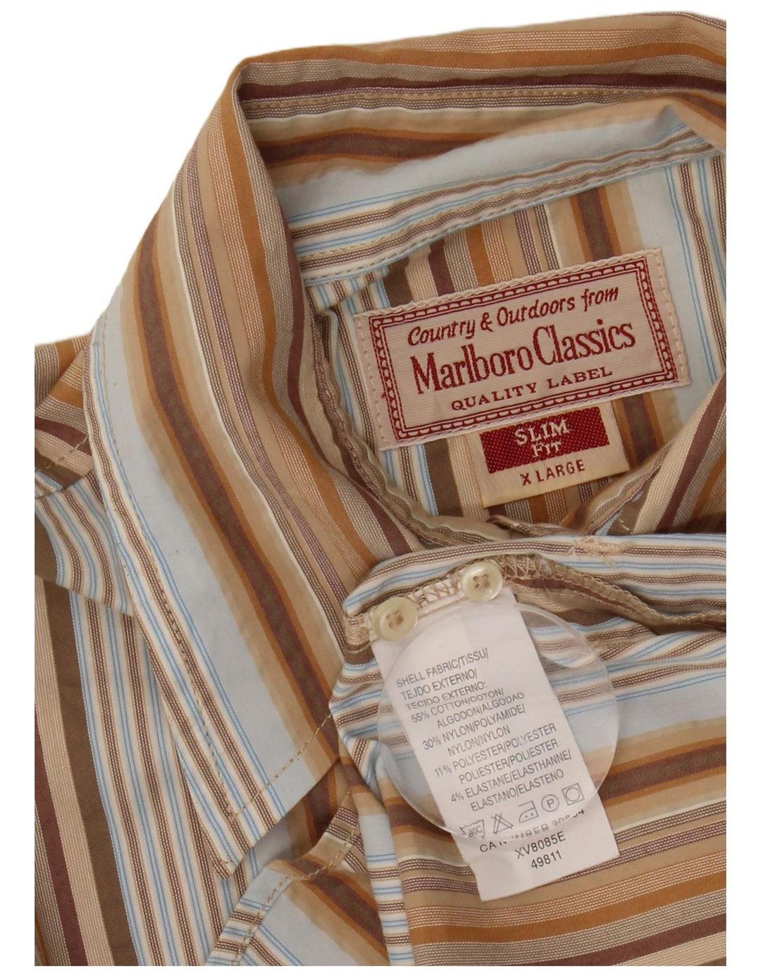 MARLBORO CLASSICS Damen Slim Fit Hemd UK 18 XL Mehrfarbig gestreift