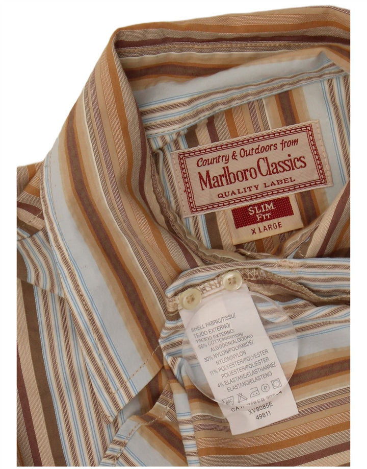 MARLBORO CLASSICS Damen Slim Fit Hemd UK 18 XL Mehrfarbig gestreift