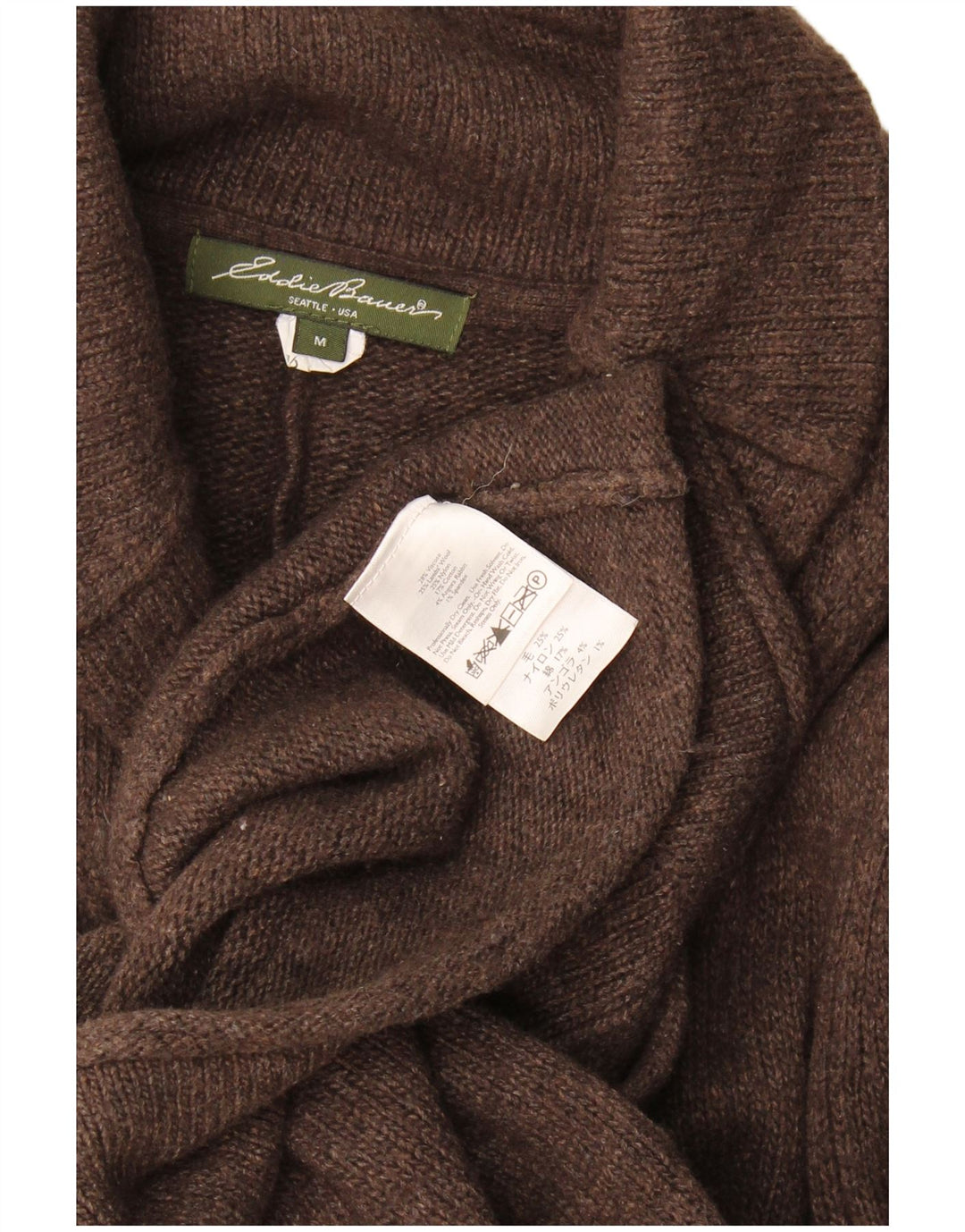 Eddie Bauer Damen Strickjacke UK 12 Mittelbraun Angora