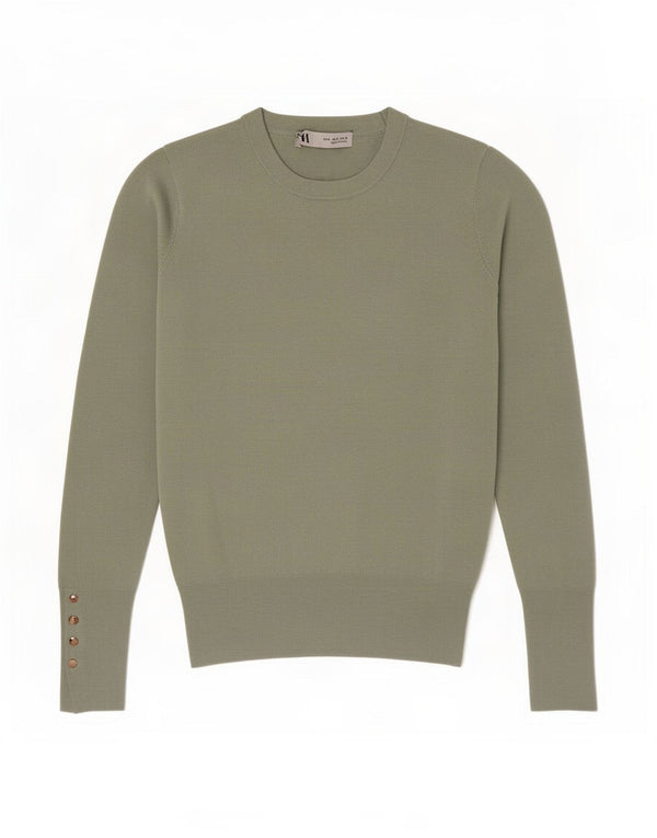 Zara Womens Crew Neck Jumper Sweater UK 8 Small Green Viscose