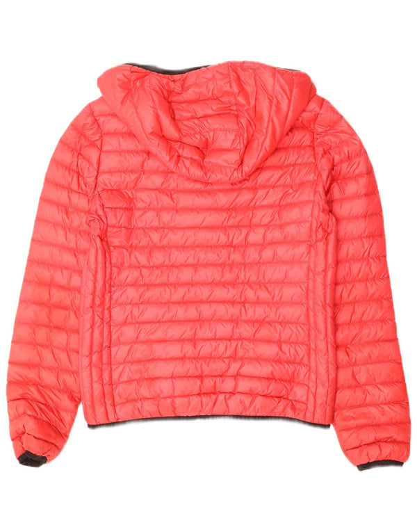 SUPERDRY Wattierte Damenjacke mit Kapuze, UK 14, Größe L, Rot, Polyester