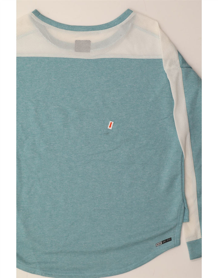 HURLEY Womens Sweatshirt Jumper UK 10 Small Blue Colourblock Polyester Vintage Hurley and Second-Hand Hurley from Messina Hembry 