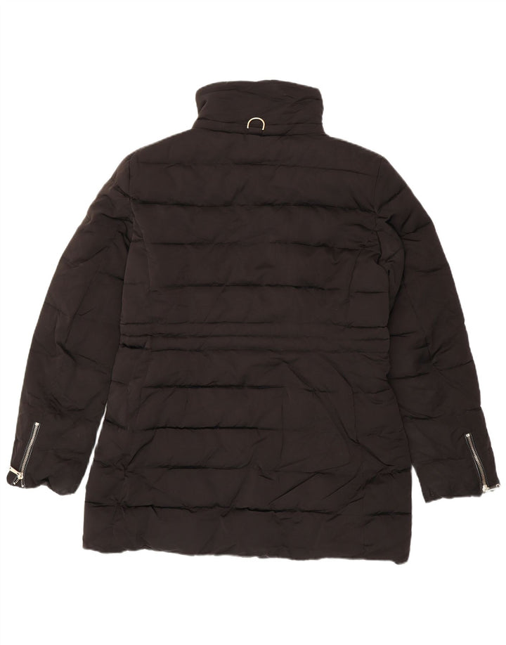 Zara Damen gepolsterter Mantel UK 16 Large Schwarz