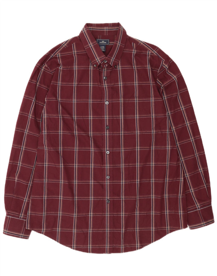 Dockers Herrenhemd Größe 16 16 1/2 große rot karierte Baumwolle