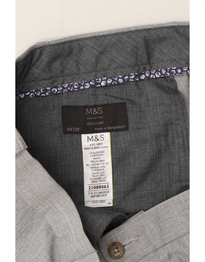 Marks & Spencer Herren-Freizeithose, normal, W40, L29, Grau, Polyester