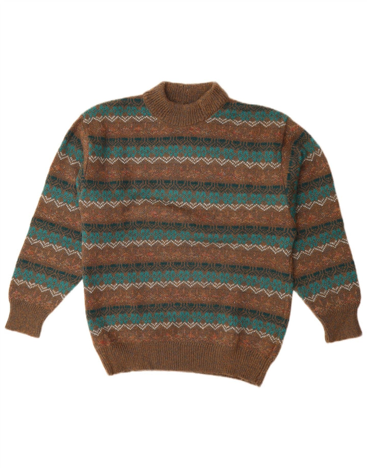 Maglificio Damen Rollkragenpullover Pullover IT 44 Mittelbraun Geometrisch