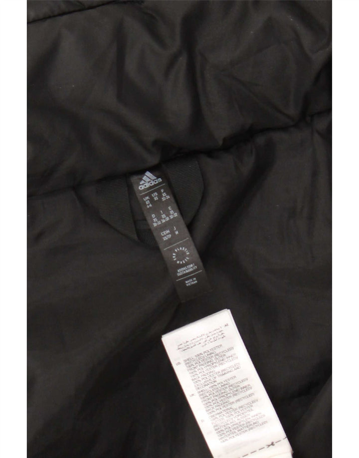 Adidas Womens Graphic Oversized Wattierte Jacke UK 4/6 XS Schwarz Polyester