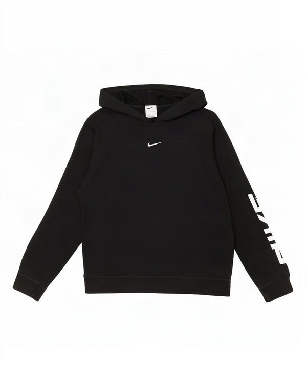 Nike Womens Graphic Hoodie Pullover UK 16 Große schwarze Baumwolle