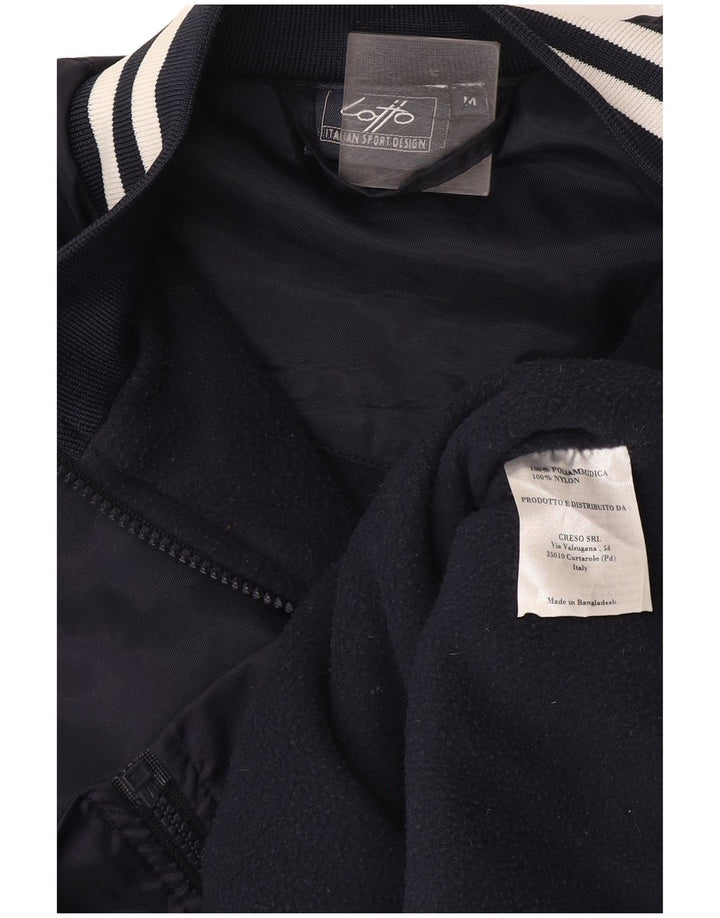 Lotto Herren Bomberjacke UK 38 Medium Marineblau gestreift Polyamid