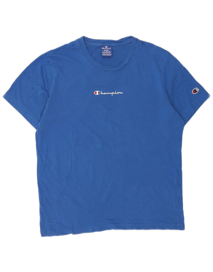 Champion Herren-T-Shirt mit Grafik, Größe S, Blau, Baumwolle