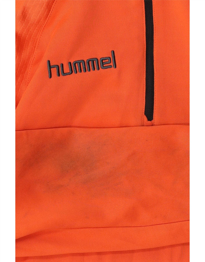 Hummel Jungen-Trainingsanzugoberteil mit grafischem Pullover, 15–16 Jahre, Orange, Farbblock