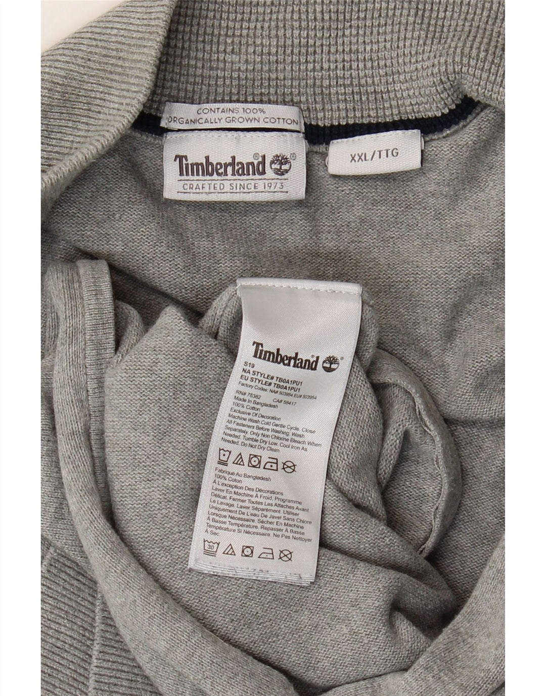 Timberland Herren Strickjacke 2XL Grau Baumwolle