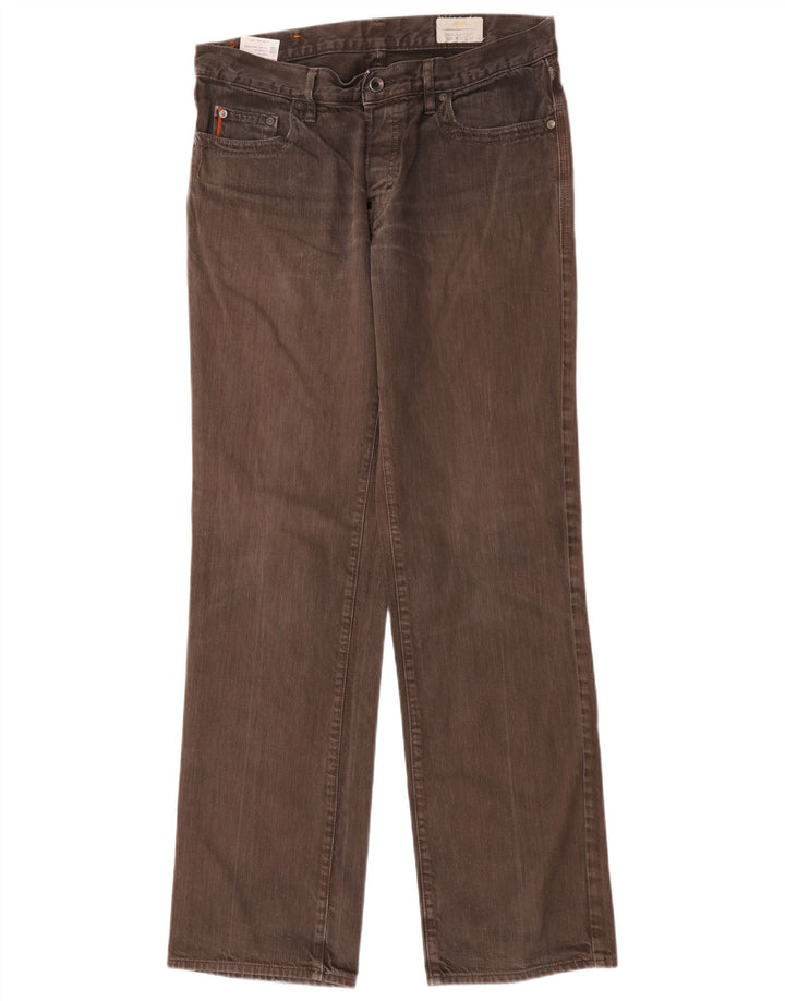 Hugo Boss Herren-Jeans mit normaler Passform, gerade Passform, W34, L33, braune Baumwolle