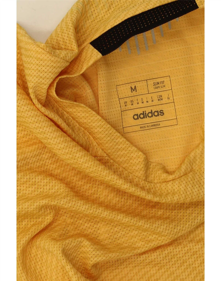 Adidas Herren Slim Fit T-Shirt Top Mittelgelb Farbblock