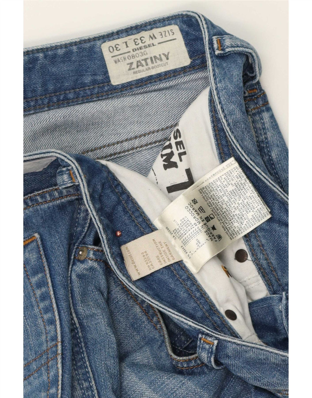 Diesel Herren Zatiny Bootcut-Jeans mit normaler Passform, W33 L30, blaue Baumwolle