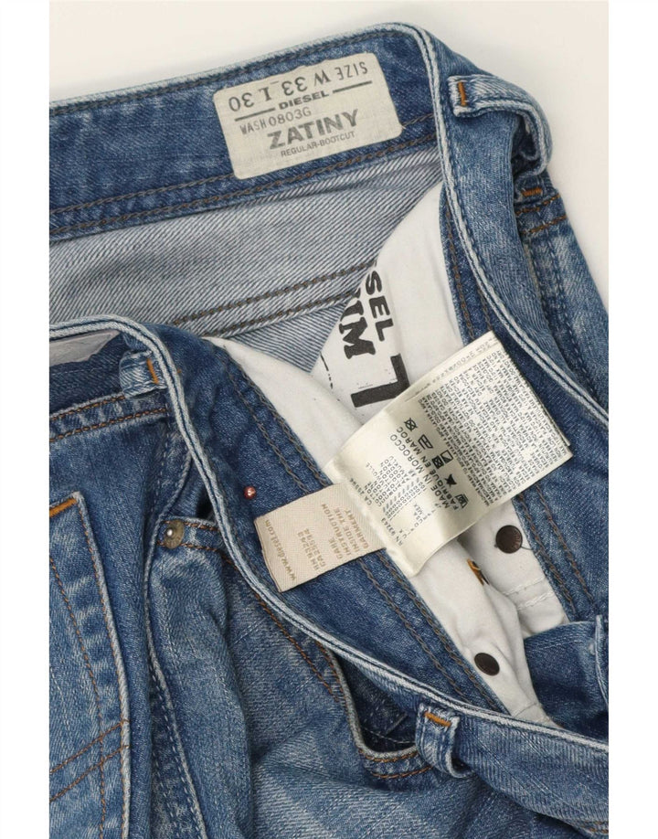 Diesel Herren Zatiny Bootcut-Jeans mit normaler Passform, W33 L30, blaue Baumwolle