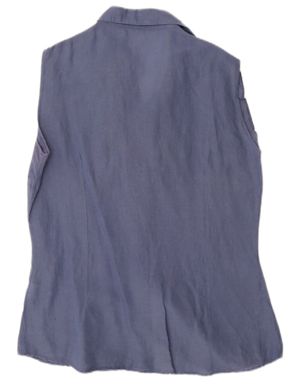 Renato Balestra Damen ärmellose Hemdbluse IT 48 XL Marineblau