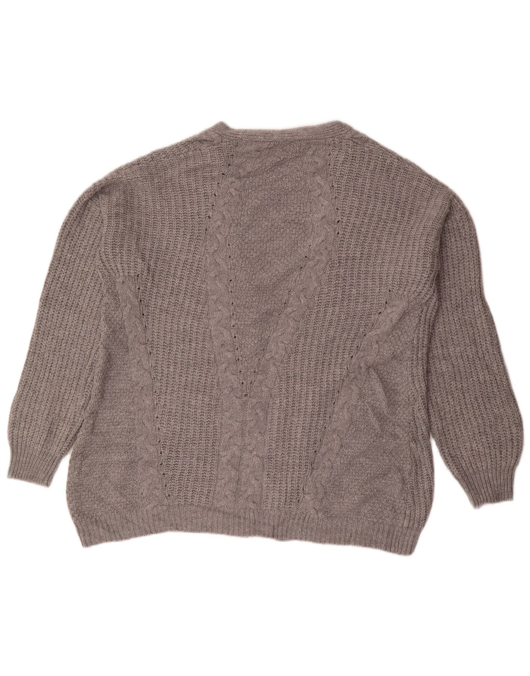 LIPSY Womens Oversized Longline Open Cardigan Sweater UK 16 Large Grey