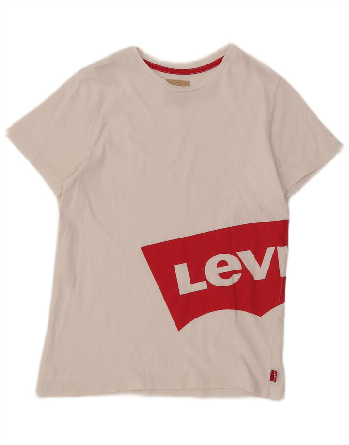 Levi's Jungen-T-Shirt mit Grafik, 13–14 Jahre, weiße Baumwolle