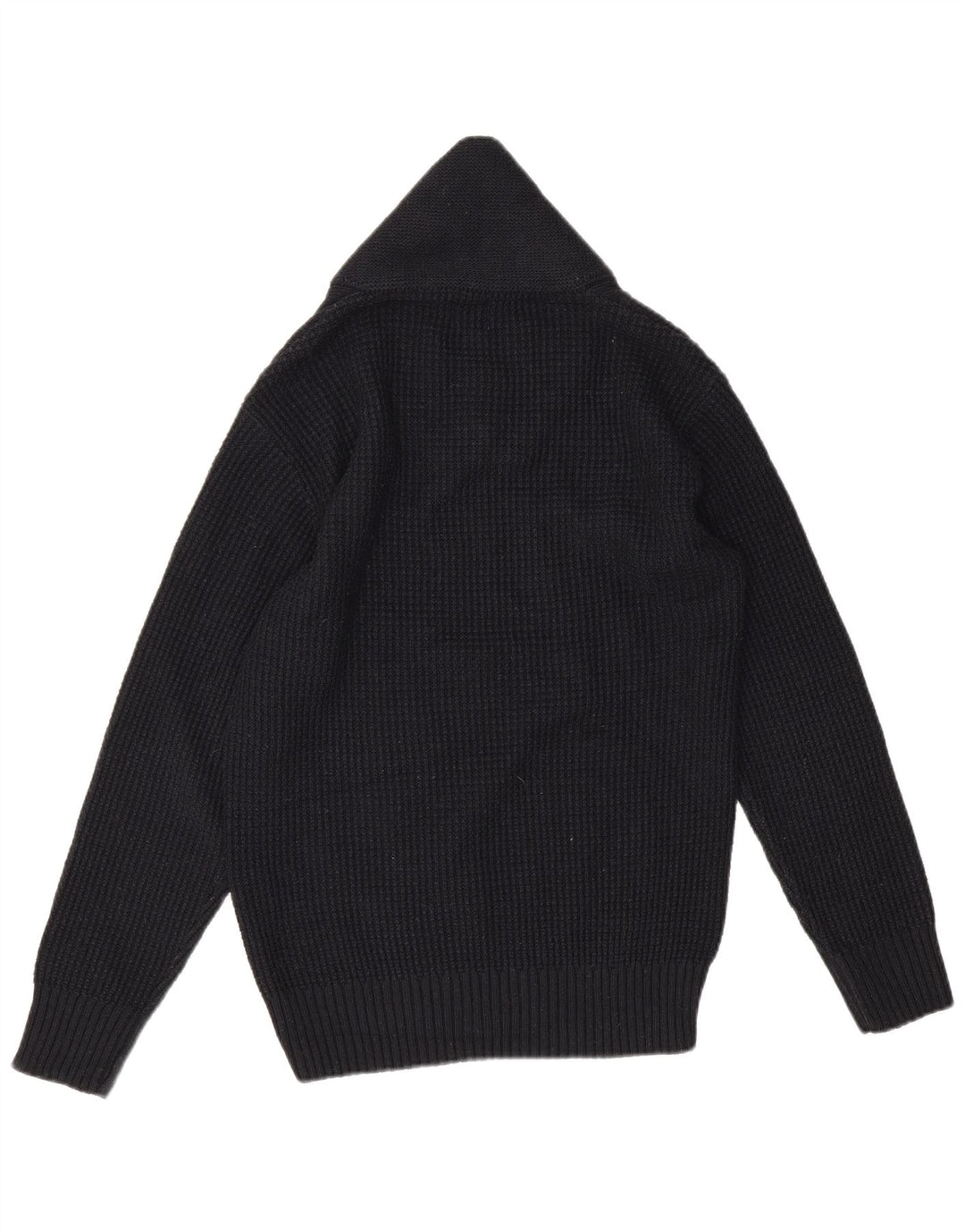 Zara Herren-Pullover mit Schalkragen, Mittelschwarz, Acryl