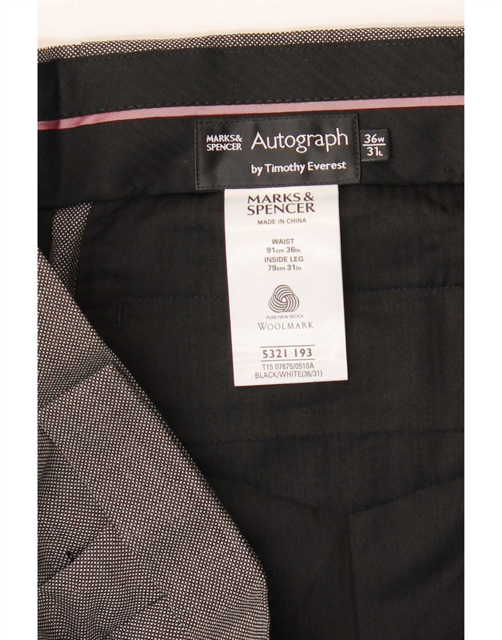 Marks & Spencer Herren Autograph Pegged Anzughose W36 L31 Graue Schurwolle