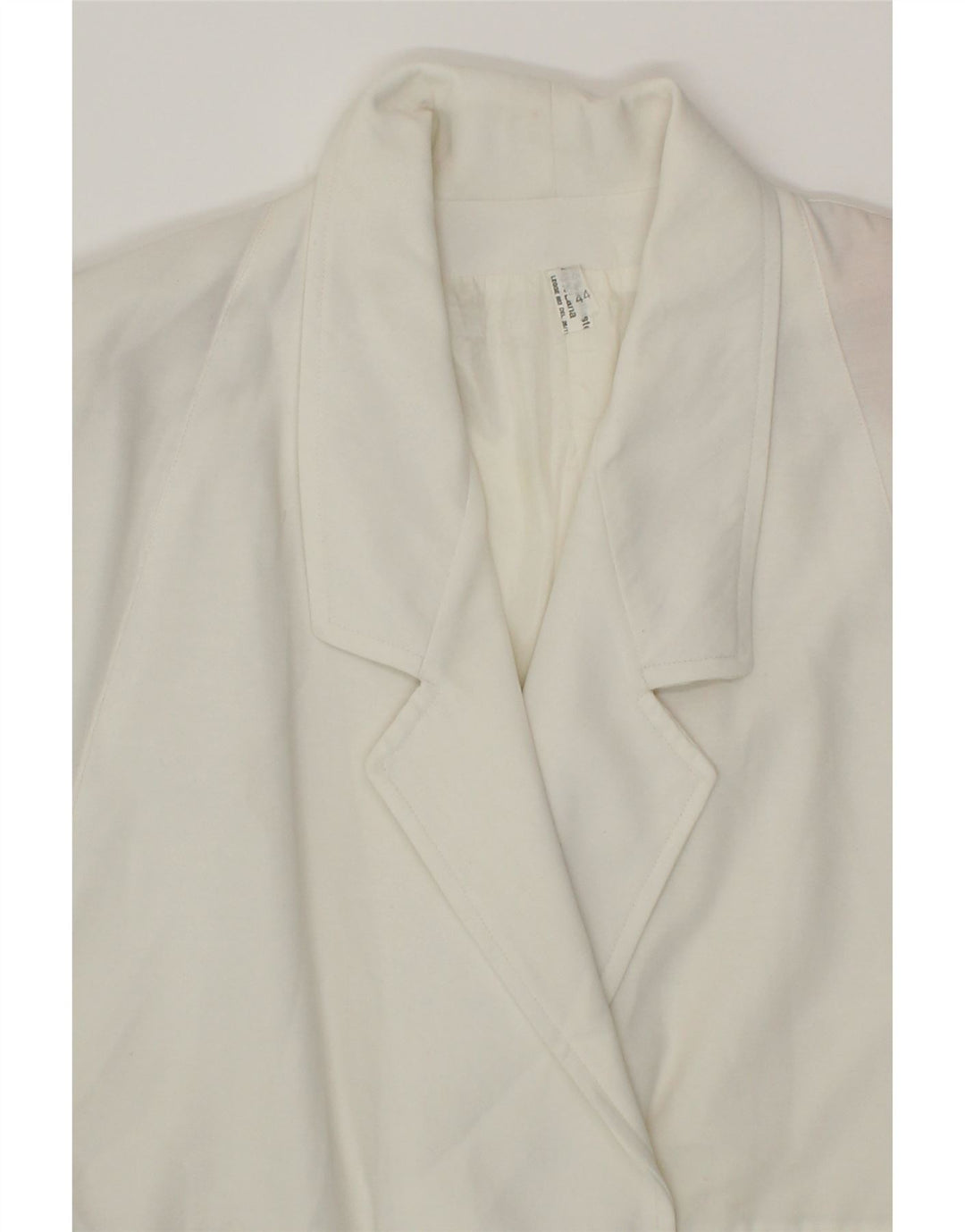 VINTAGE Womens Double Breasted Blazer Jacket IT 44 Medium White Polyester Vintage Vintage and Second-Hand Vintage from Messina Hembry 