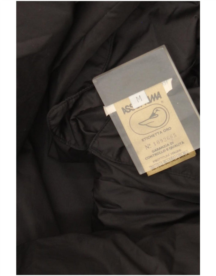 Vintage Damen Loose Fit Gepolsterter Mantel UK 14 Medium Schwarz