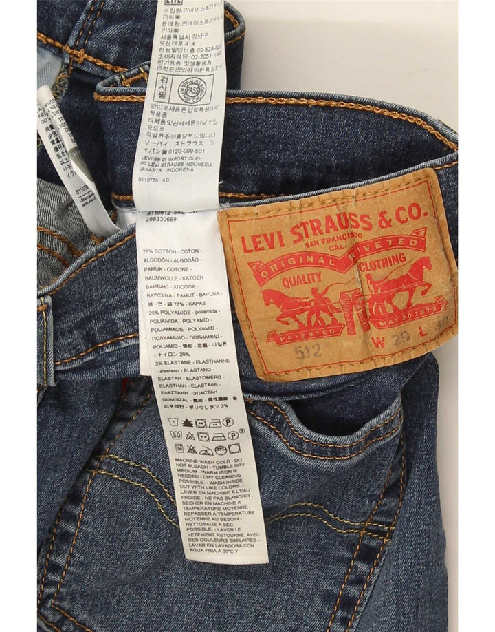 Levi's Herren 512 Slim Tapered Jeans W29 L30 Blaue Baumwolle