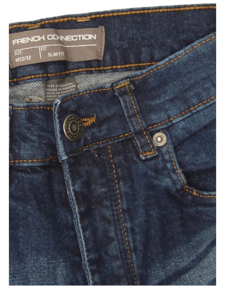 French Connection Slim-Jeans für Herren, W32, L32, blaue Baumwolle