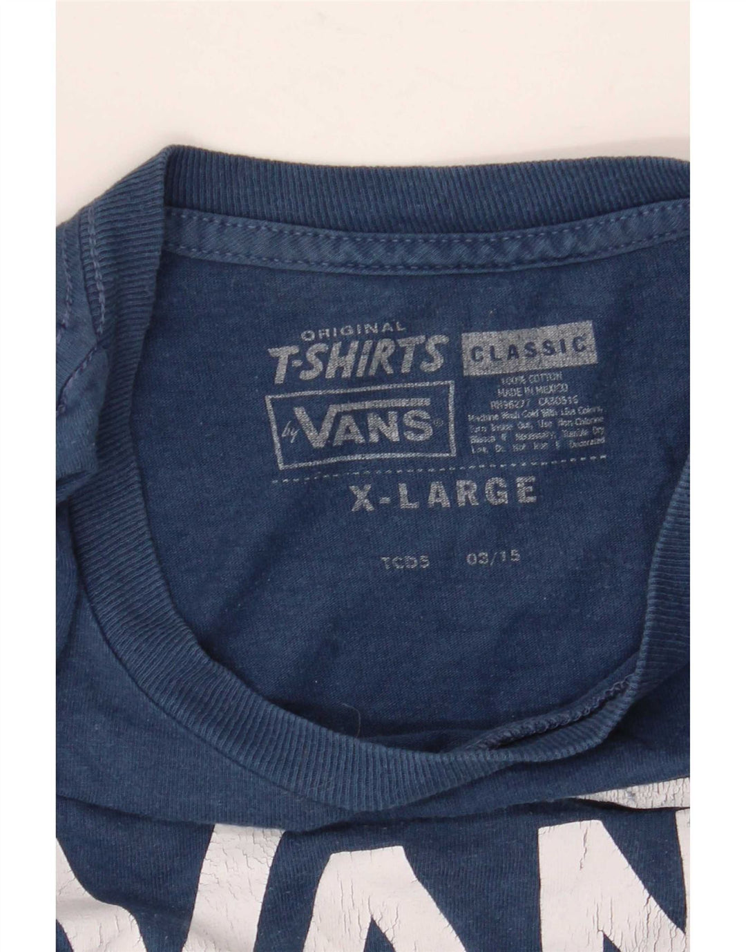 Vans Herren Grafik T-Shirt Top XL Blau Baumwolle