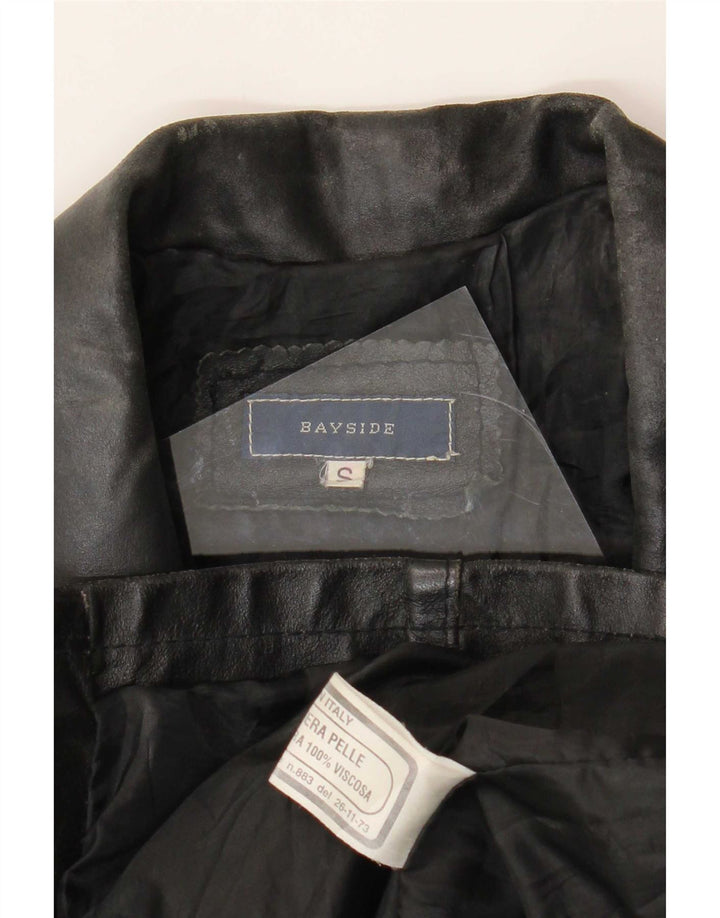 Bayside Damen Lederjacke UK 10 Small Schwarz