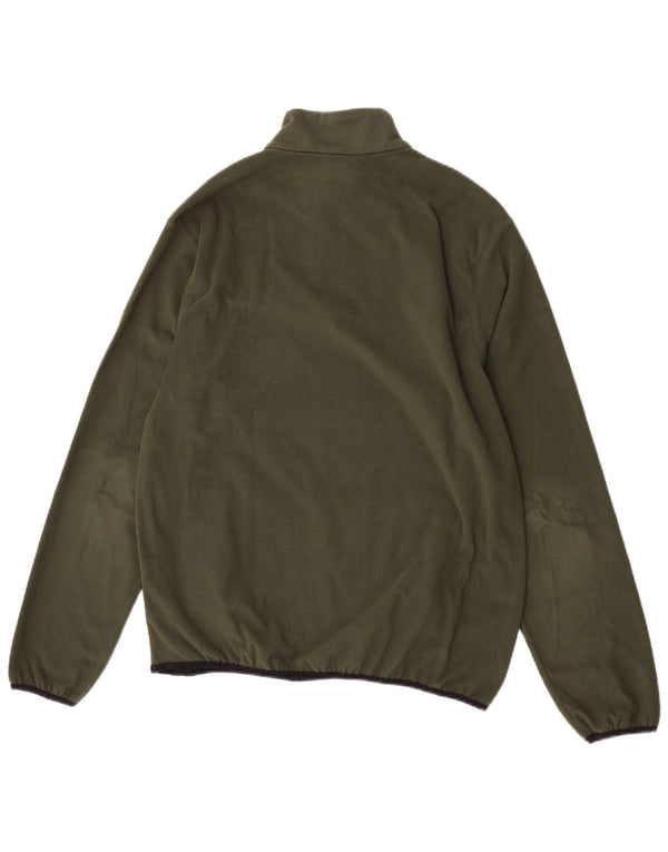 Kappa Damen-Fleecepullover mit Reißverschluss, XL, Khaki, Polyester