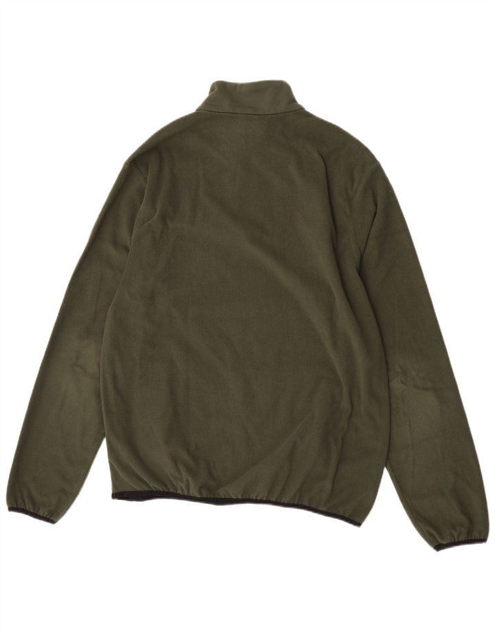 Kappa Damen-Fleecepullover mit Reißverschluss, XL, Khaki, Polyester