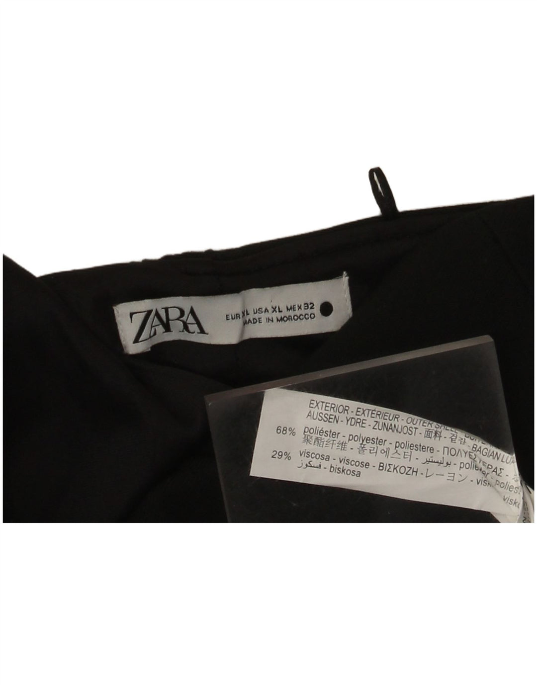 Zara Damen Trägerloses Top UK 18 XL Schwarz Polyester