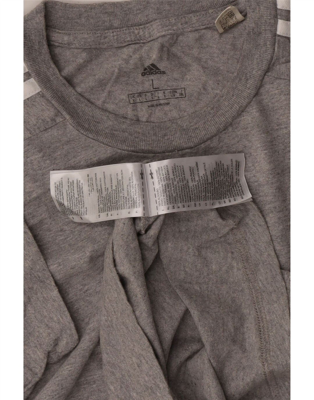 ADIDAS Herren T-Shirt Top Large Grau Baumwolle