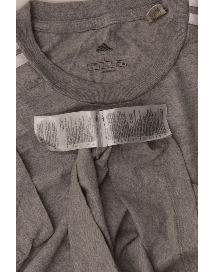 ADIDAS Herren T-Shirt Top Large Grau Baumwolle