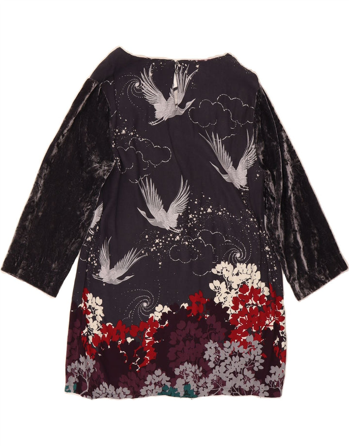 WHITE STUFF Womens 3/4 Sleeve Tunic Top UK 12 Medium  Black Floral Vintage White Stuff and Second-Hand White Stuff from Messina Hembry 