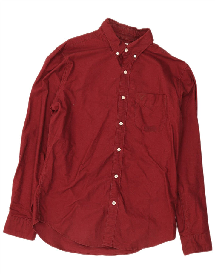 American Eagle Herren-Hemd mit klassischer Passform, mittleres Burgunderrot, Baumwolle