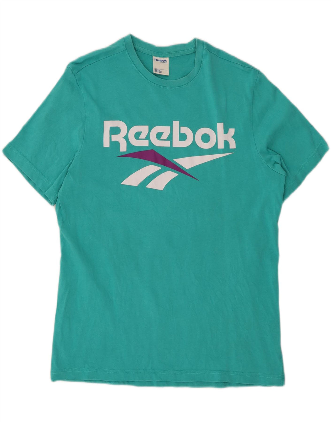 REEBOK Herren-T-Shirt mit klassischer Grafik, mitteltürkisfarbene Baumwolle