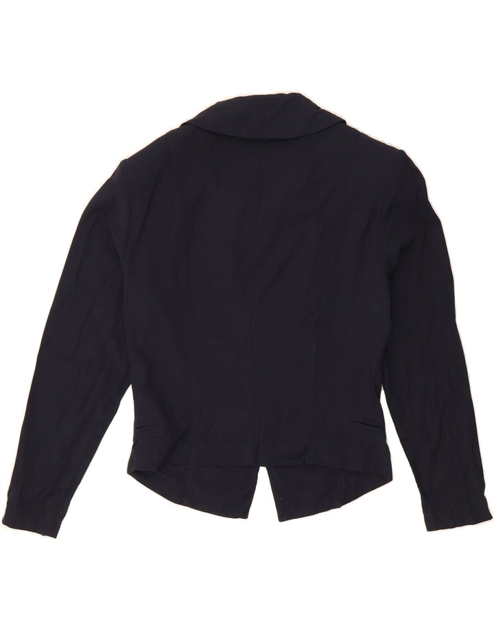 VINTAGE Womens Crop Double Breasted Blazer Jacket IT 42 Medium Navy Blue Vintage Vintage and Second-Hand Vintage from Messina Hembry 